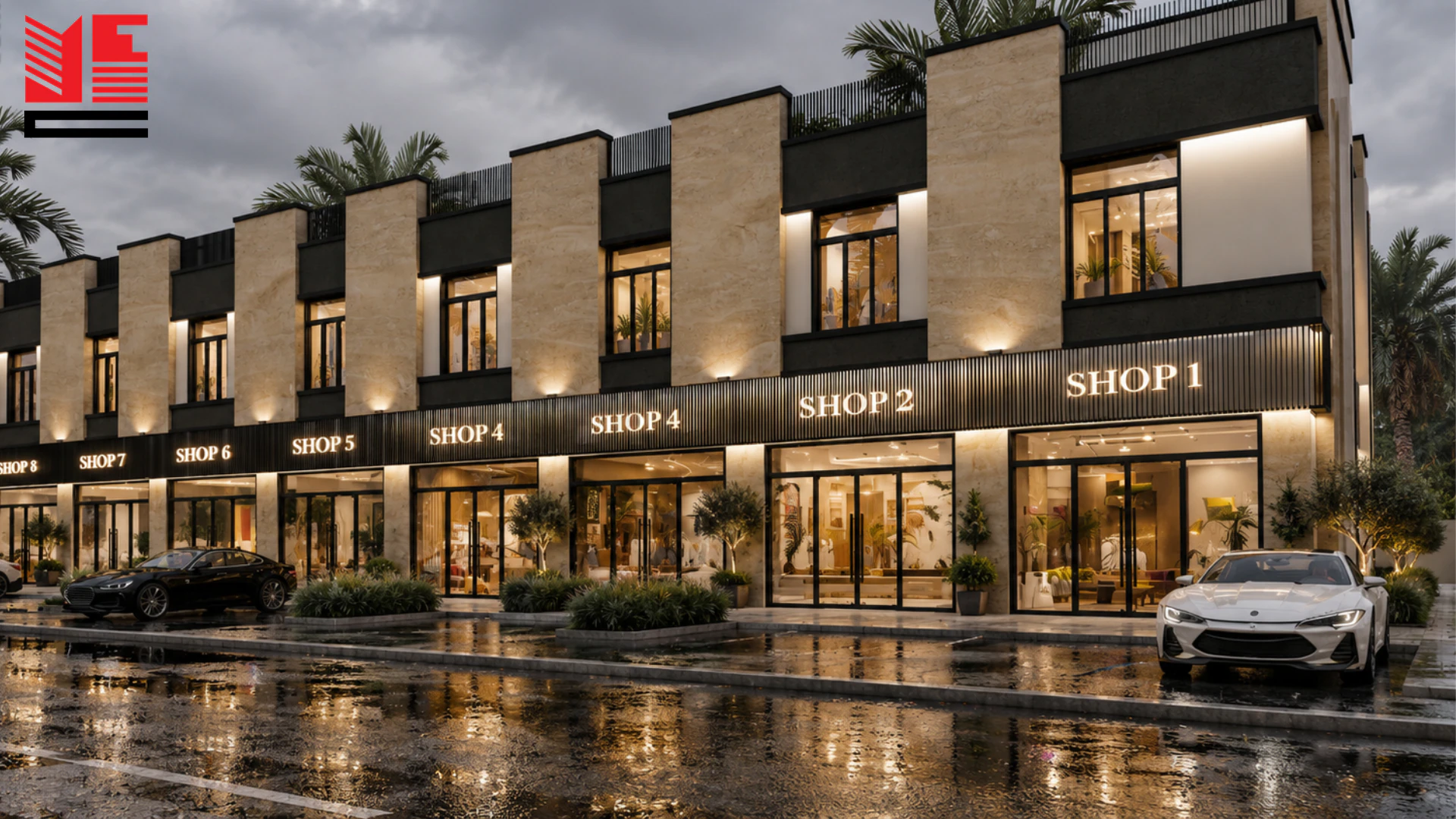 مجمع محلات منخفض الارتفاع &mdash; منظر ١