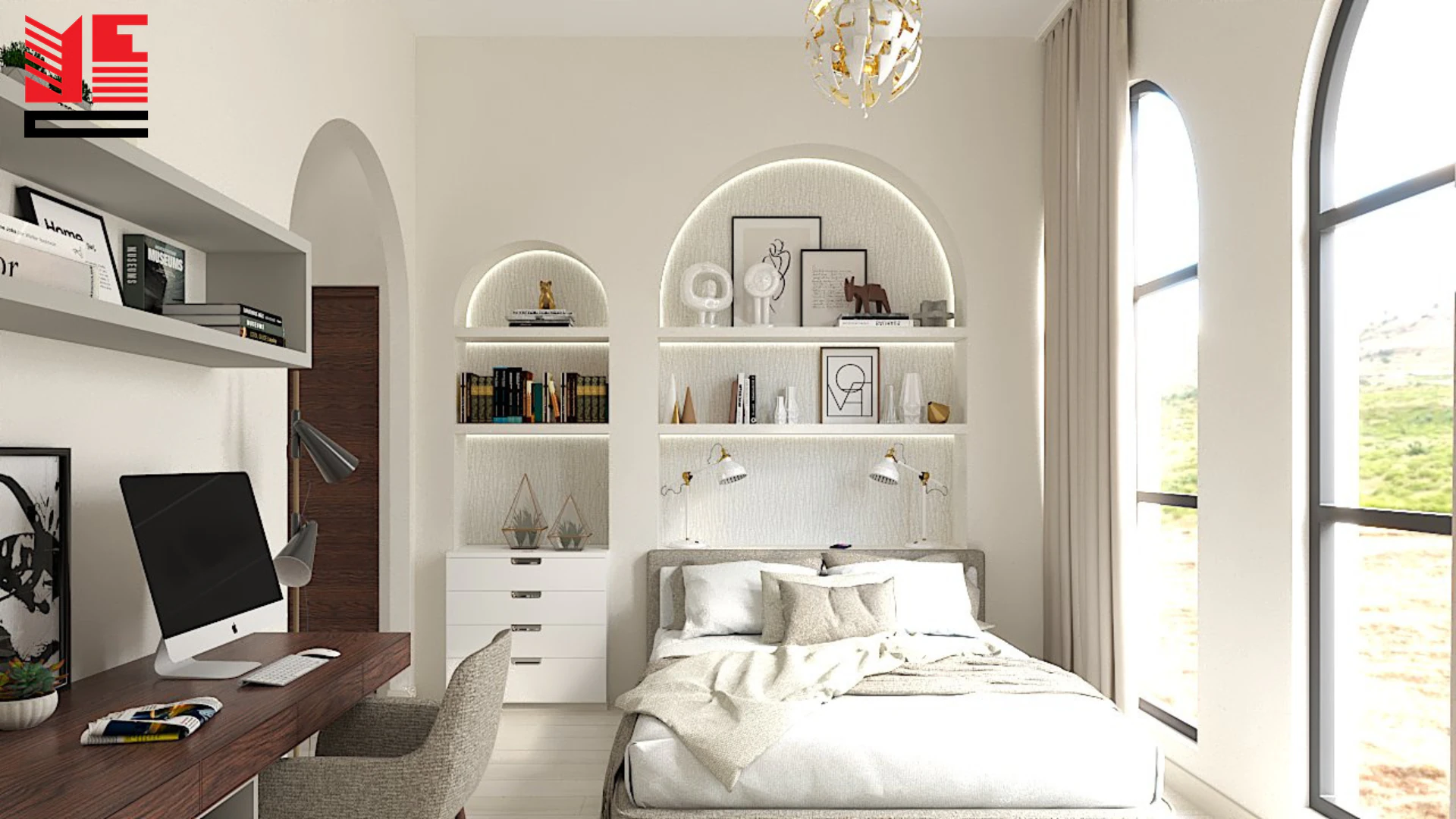 تصميم داخلي سكني مشرق — منظر ٣٦
