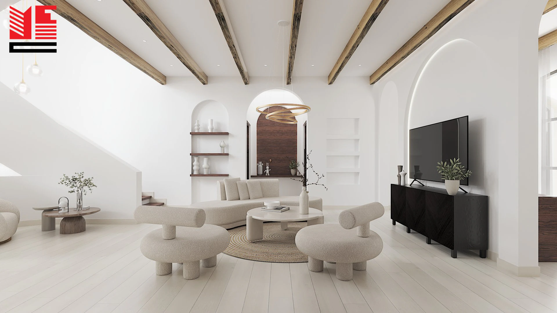 تصميم داخلي سكني مشرق — منظر ٢٧
