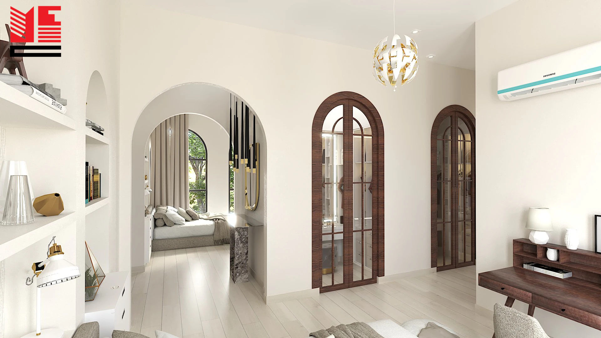 تصميم داخلي سكني مشرق — منظر ٢١