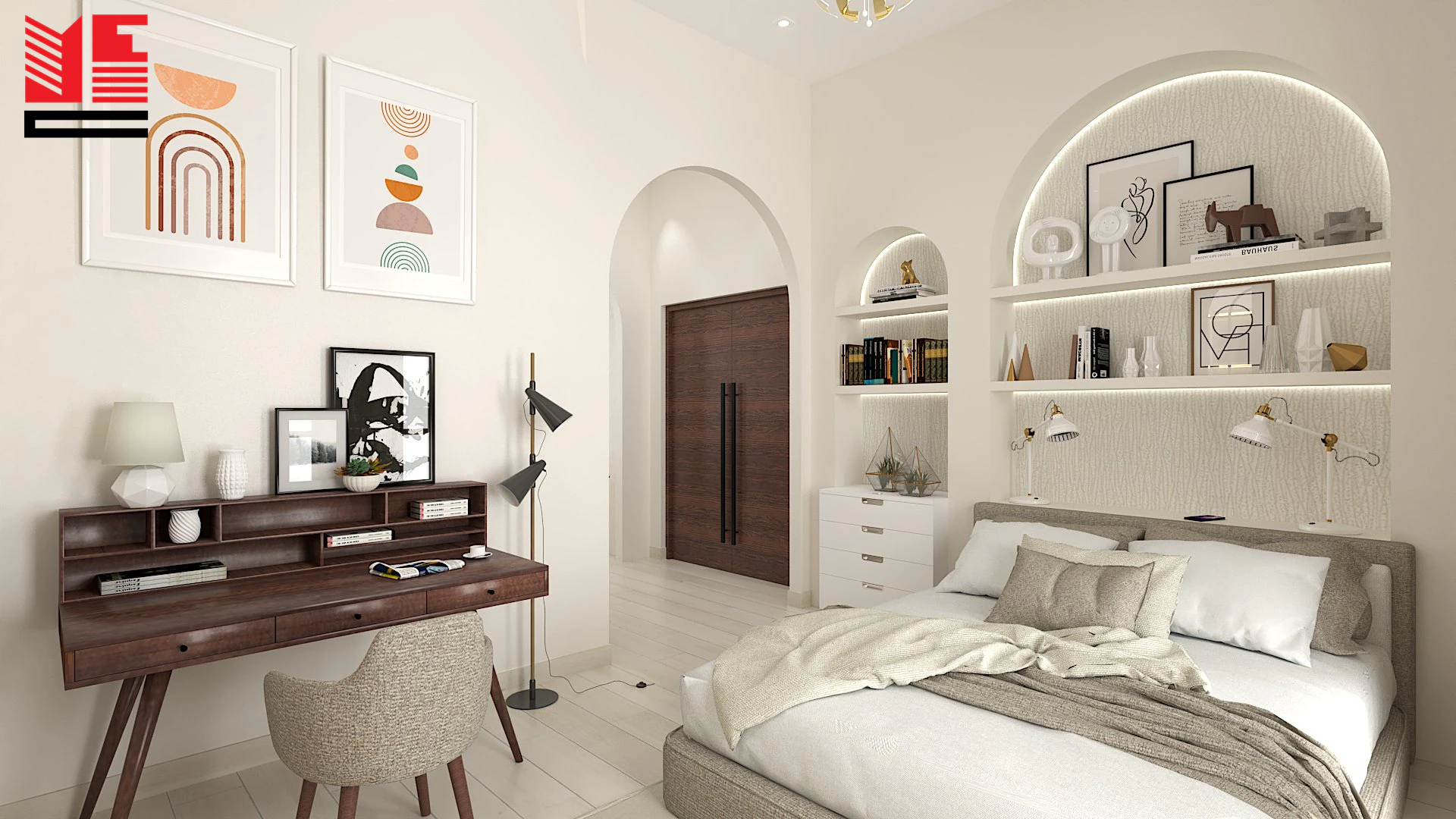 تصميم داخلي سكني مشرق — منظر ١٩