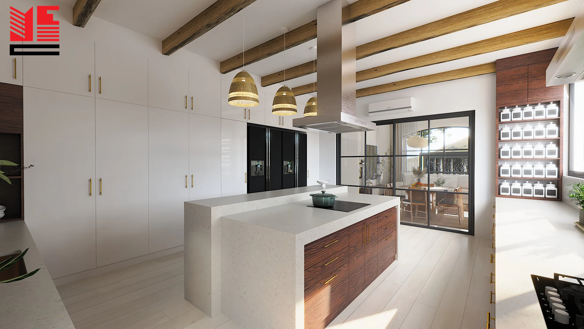 تصميم داخلي سكني مشرق — منظر ١٦