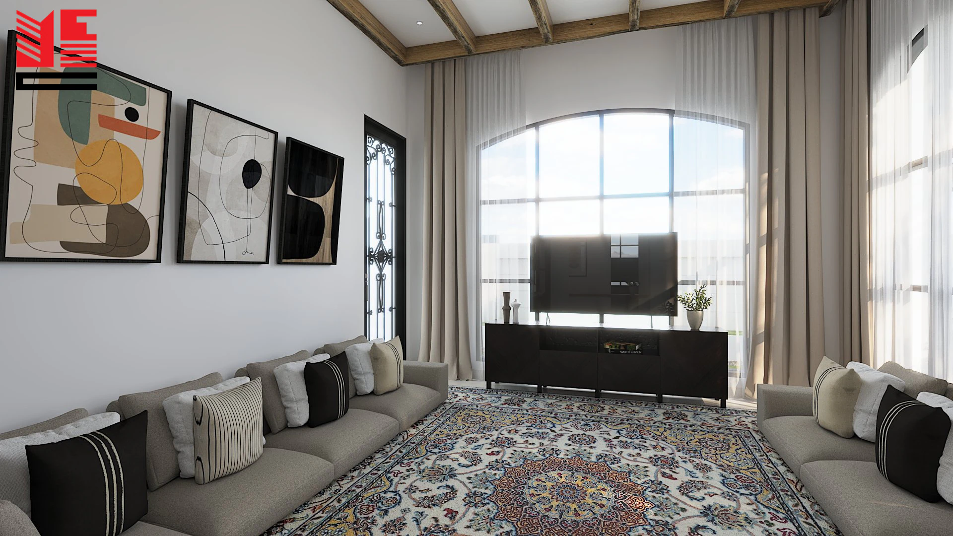تصميم داخلي سكني مشرق — منظر ١٢
