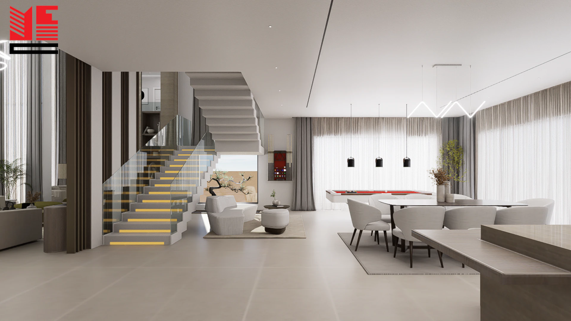 تصميم داخلي سكني معاصر — منظر ١٢