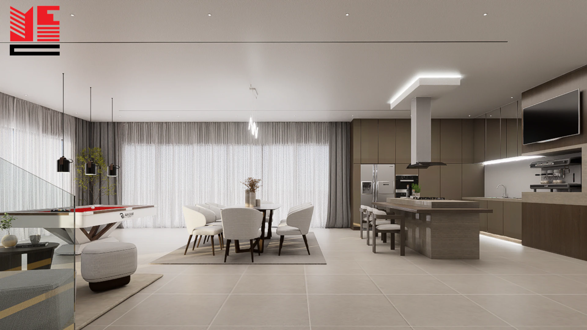 تصميم داخلي سكني معاصر — منظر ١١
