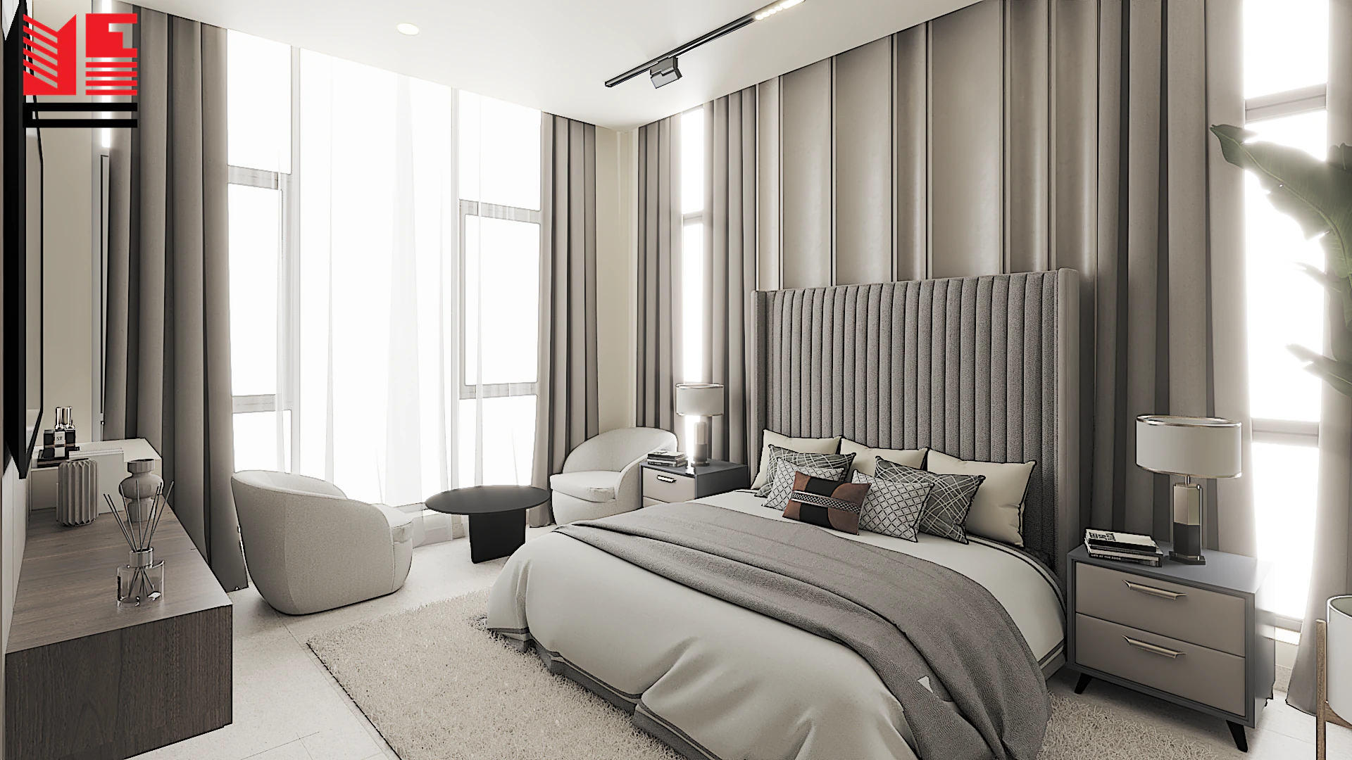 تصميم داخلي سكني بألوان محايدة دافئة — منظر ٢٦