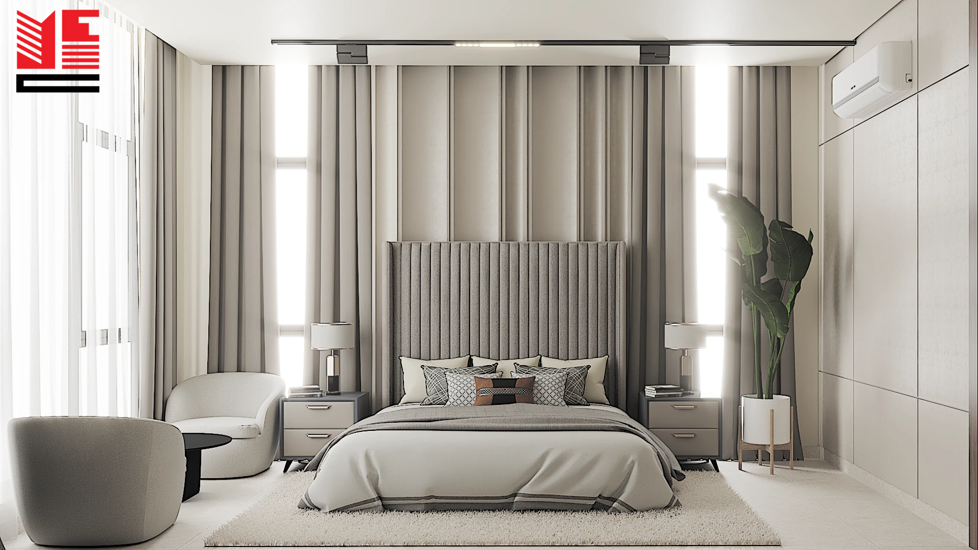 تصميم داخلي سكني بألوان محايدة دافئة — منظر ٢٥