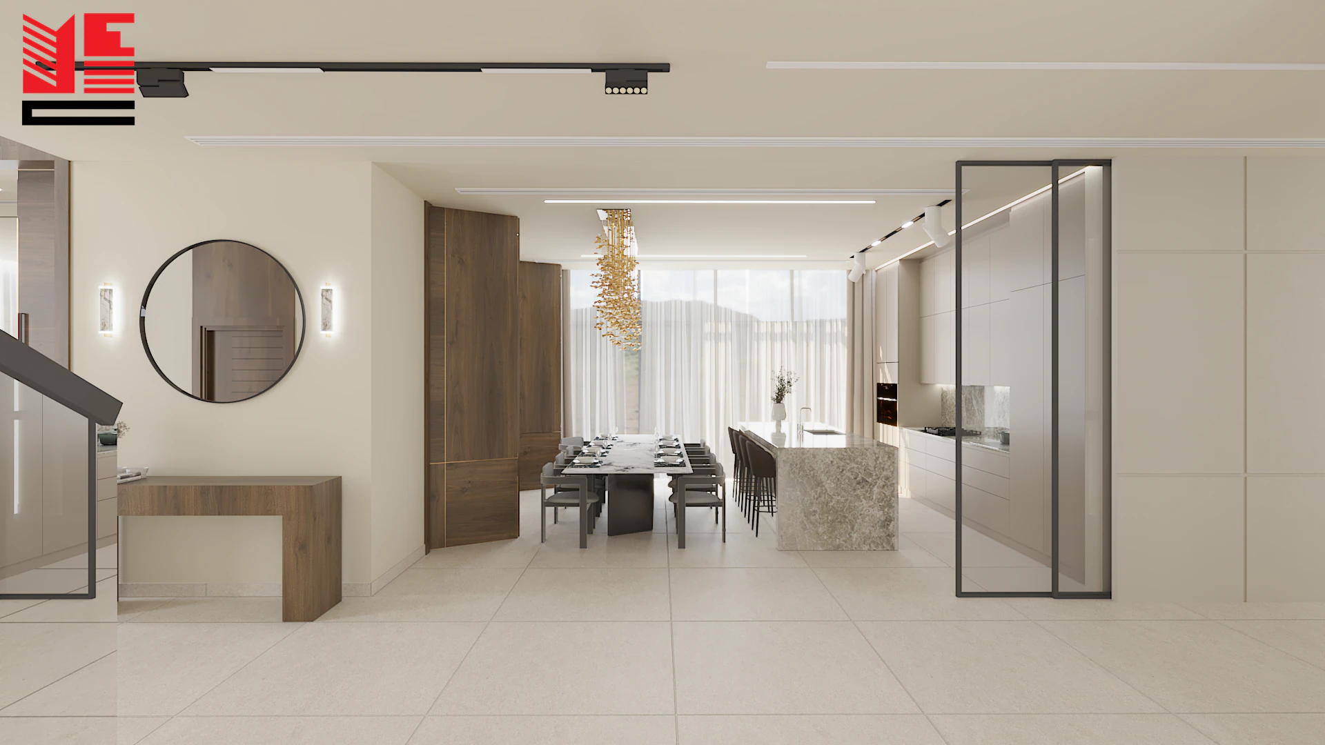 تصميم داخلي سكني بألوان محايدة دافئة — منظر ٢٢