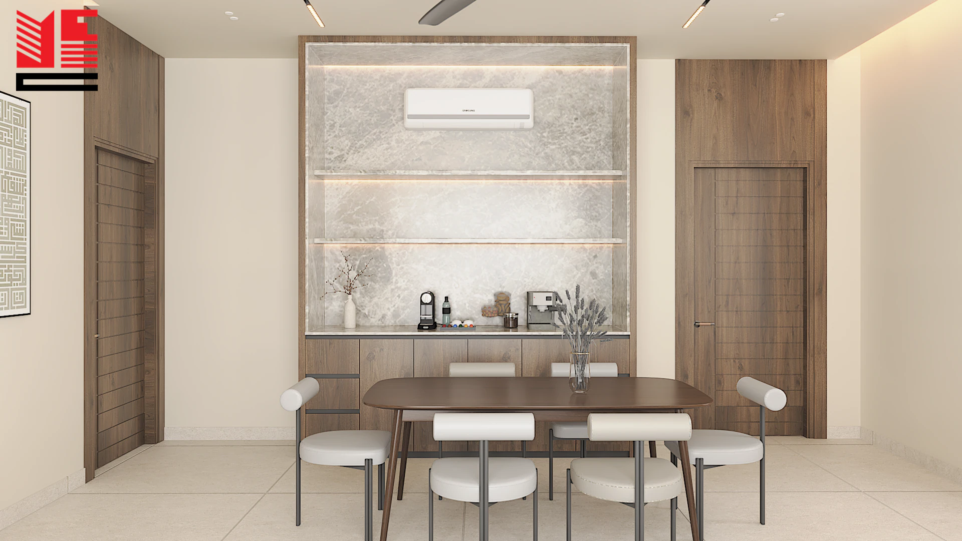 تصميم داخلي سكني بألوان محايدة دافئة — منظر ٢٠