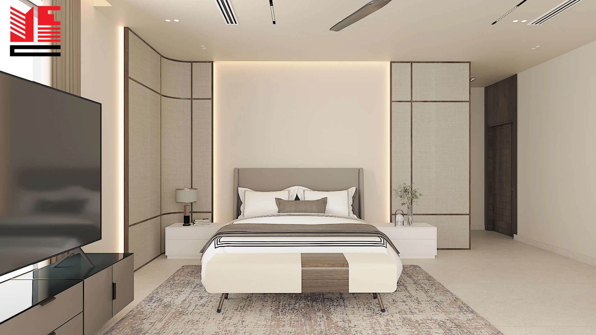 تصميم داخلي سكني بألوان محايدة دافئة — منظر ١٧