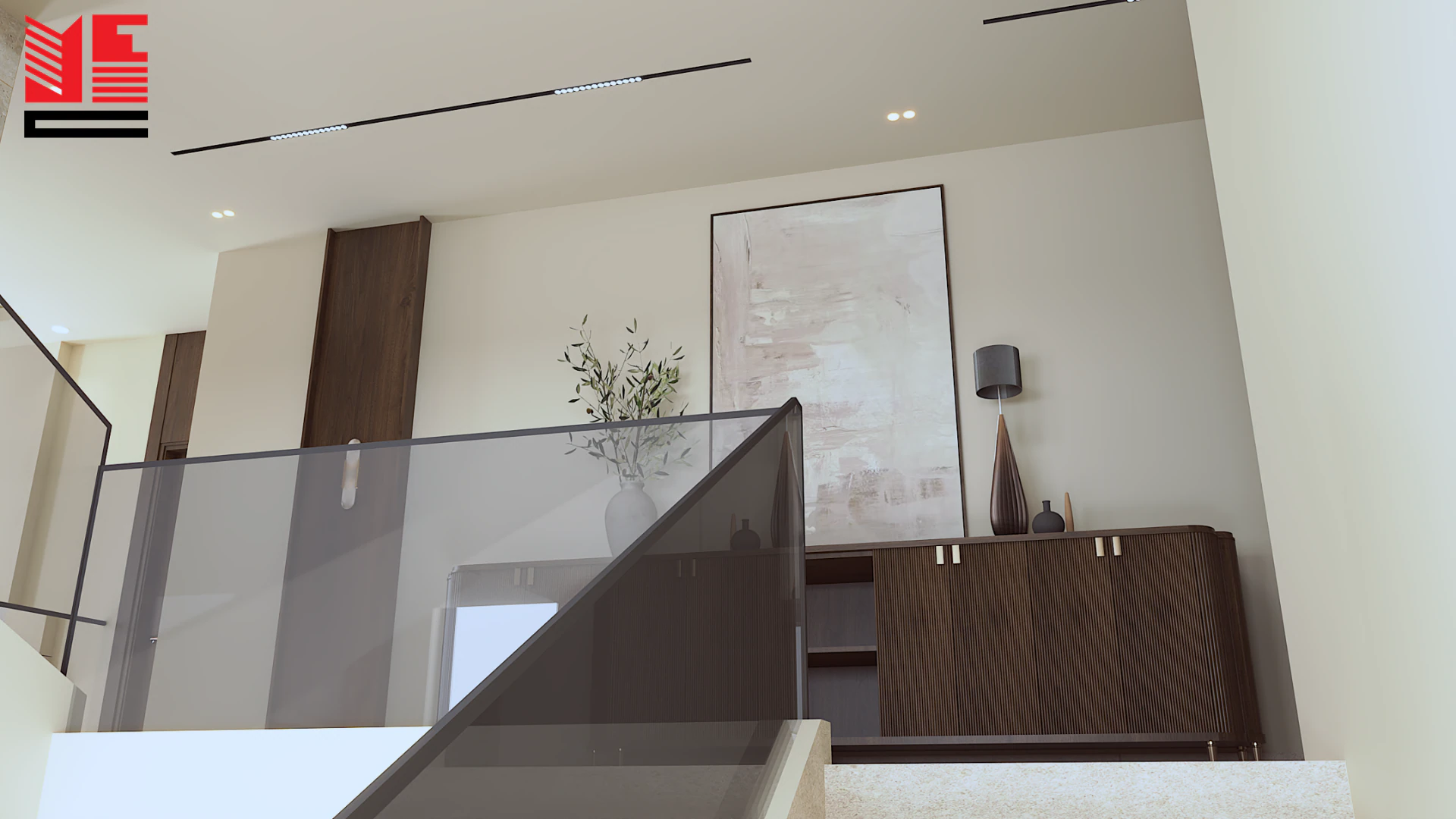 تصميم داخلي سكني بألوان محايدة دافئة — منظر ١٠