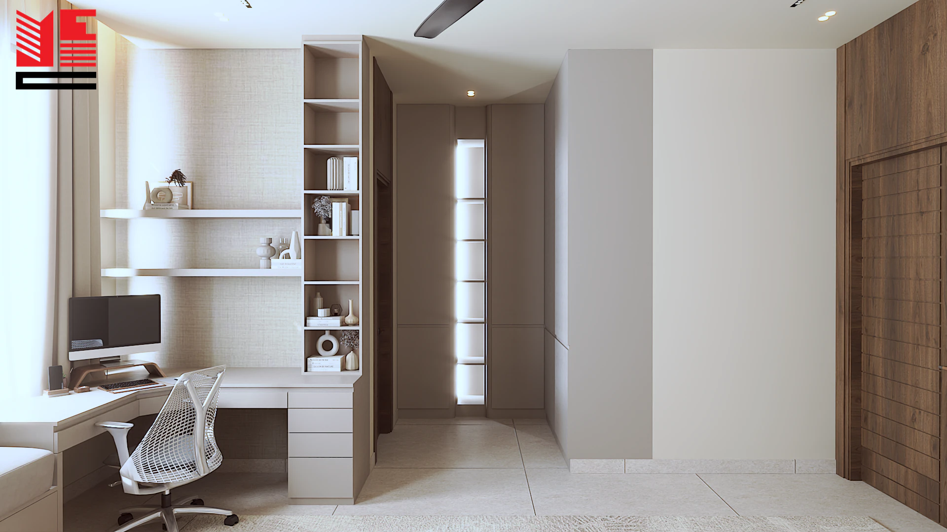 تصميم داخلي سكني بألوان محايدة دافئة — منظر ٦