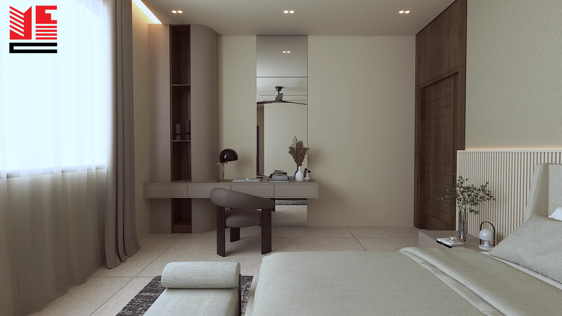 تصميم داخلي سكني بألوان محايدة دافئة — منظر ٣