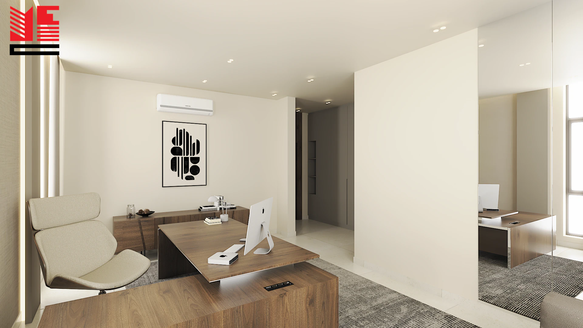 تصميم داخلي سكني بألوان محايدة دافئة — منظر ٤٤