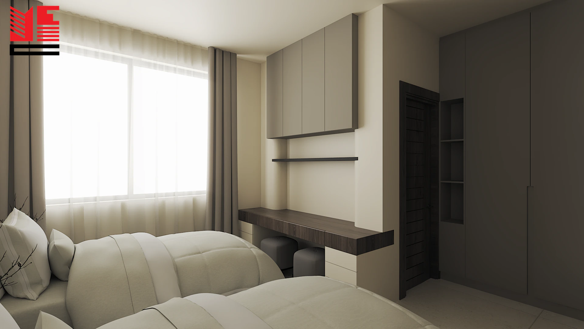 تصميم داخلي سكني بألوان محايدة دافئة — منظر ٤١