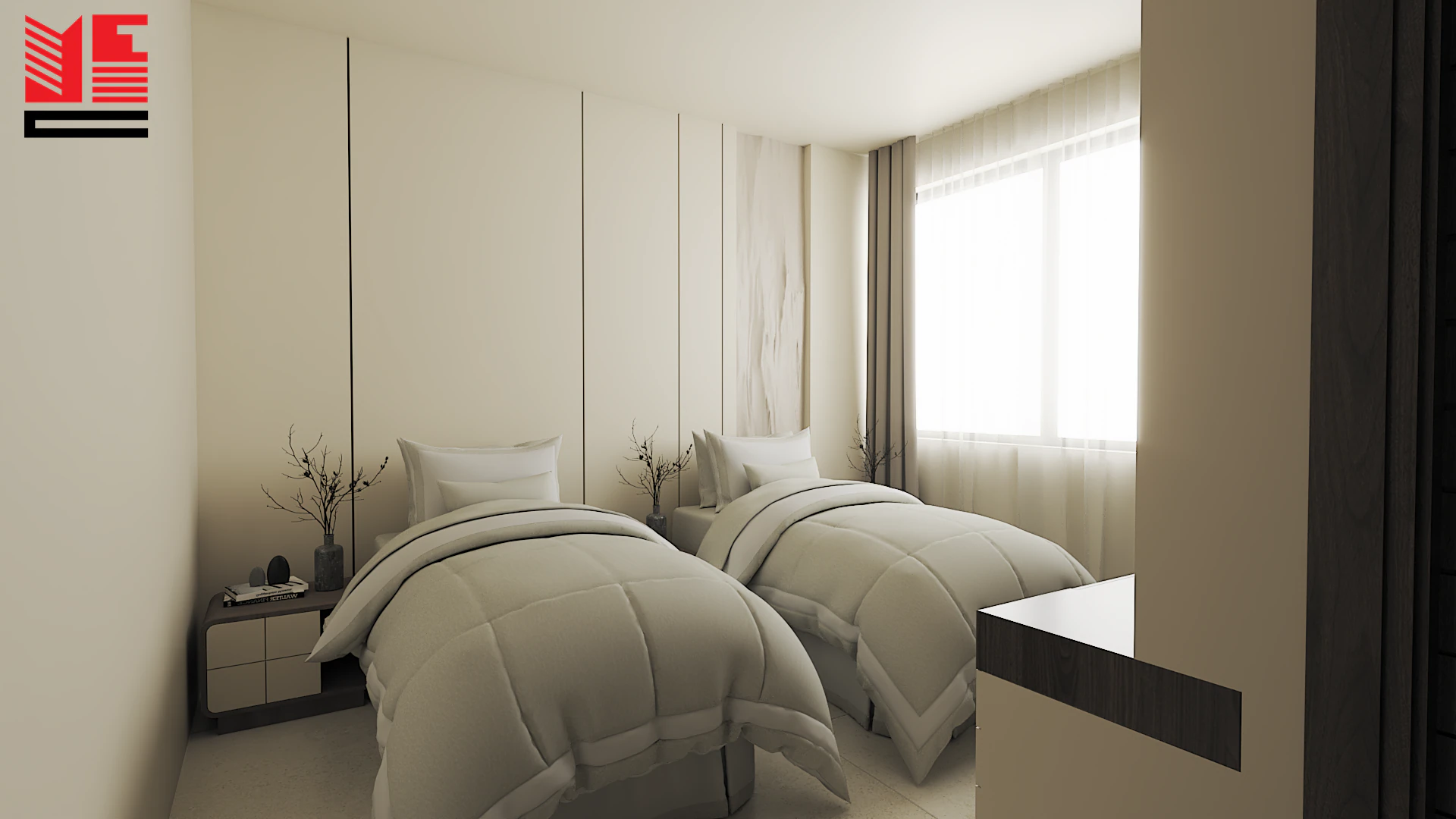 تصميم داخلي سكني بألوان محايدة دافئة — منظر ٤٠