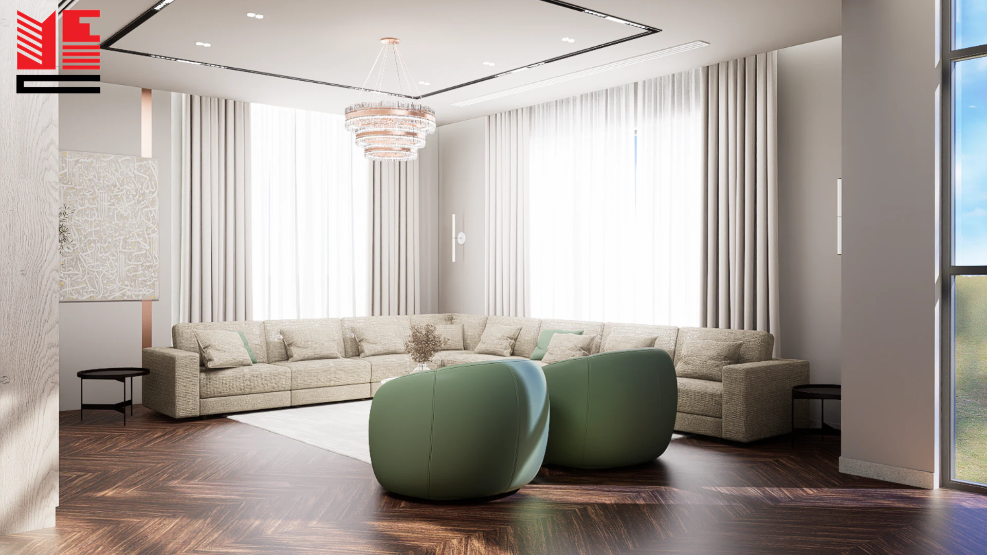 تصميم داخلي سكني بتفاصيل كلاسيكية — منظر ١٠