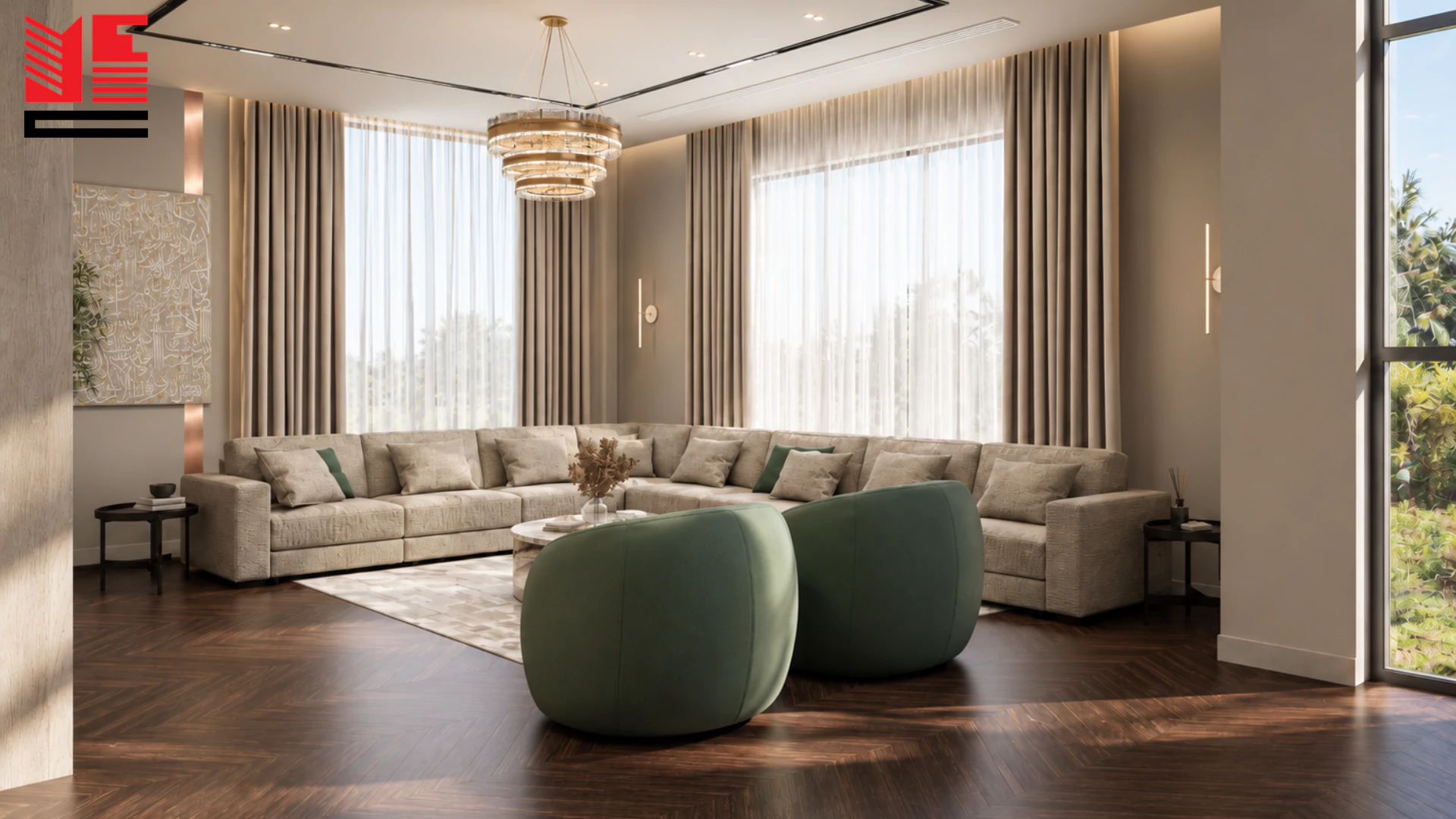 تصميم داخلي سكني بتفاصيل كلاسيكية — منظر ٩