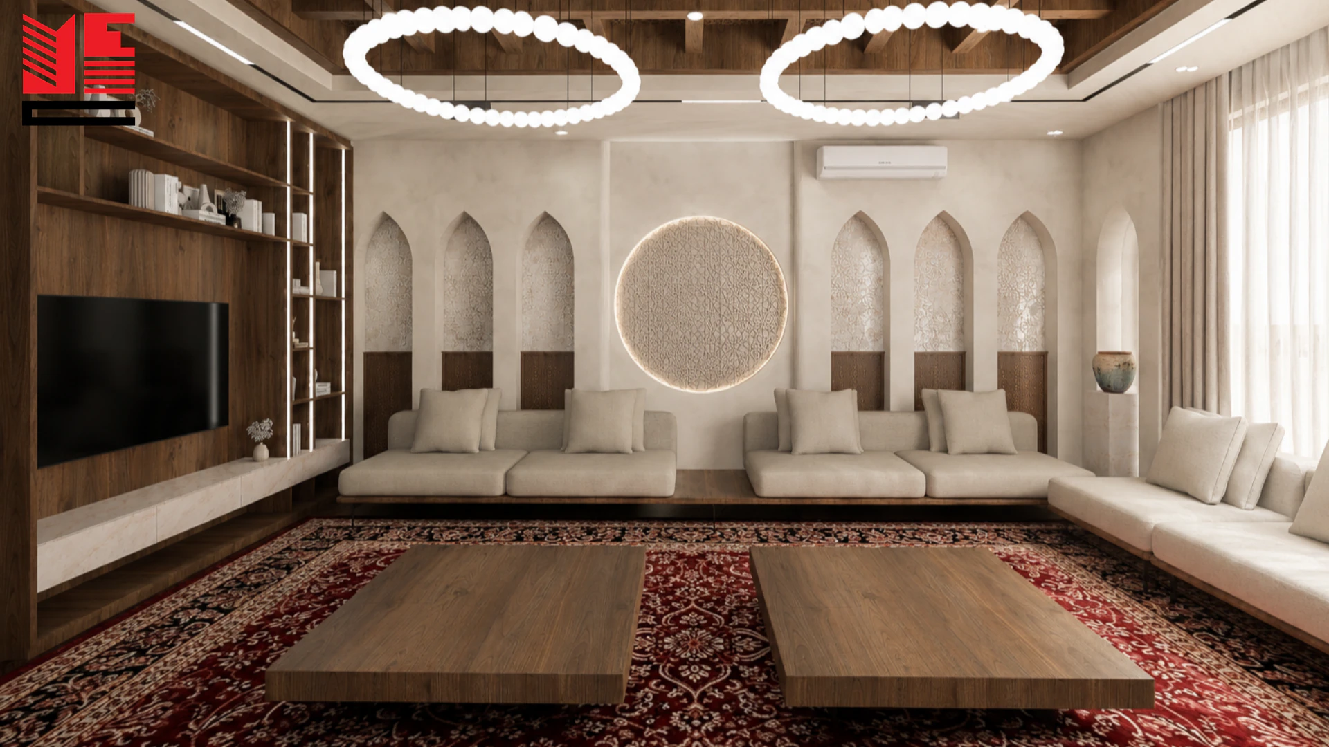 تصميم داخلي سكني بتفاصيل كلاسيكية — منظر ٥