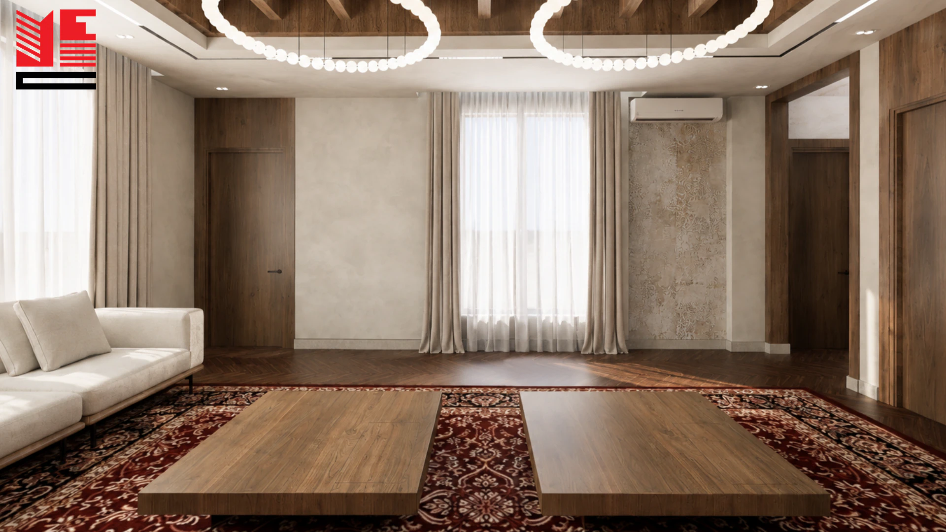 تصميم داخلي سكني بتفاصيل كلاسيكية — منظر ٣