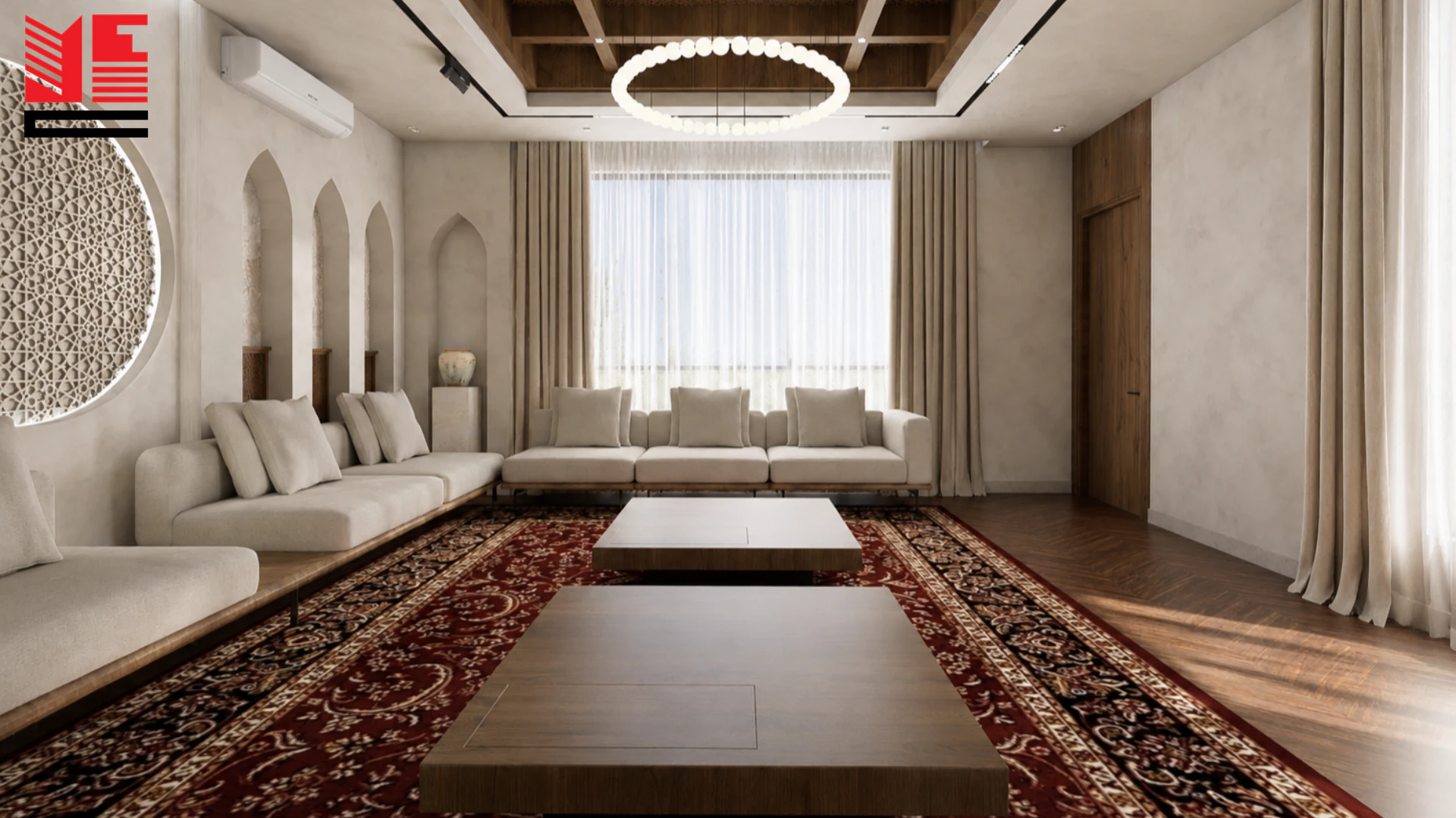 تصميم داخلي سكني بتفاصيل كلاسيكية — منظر ٢