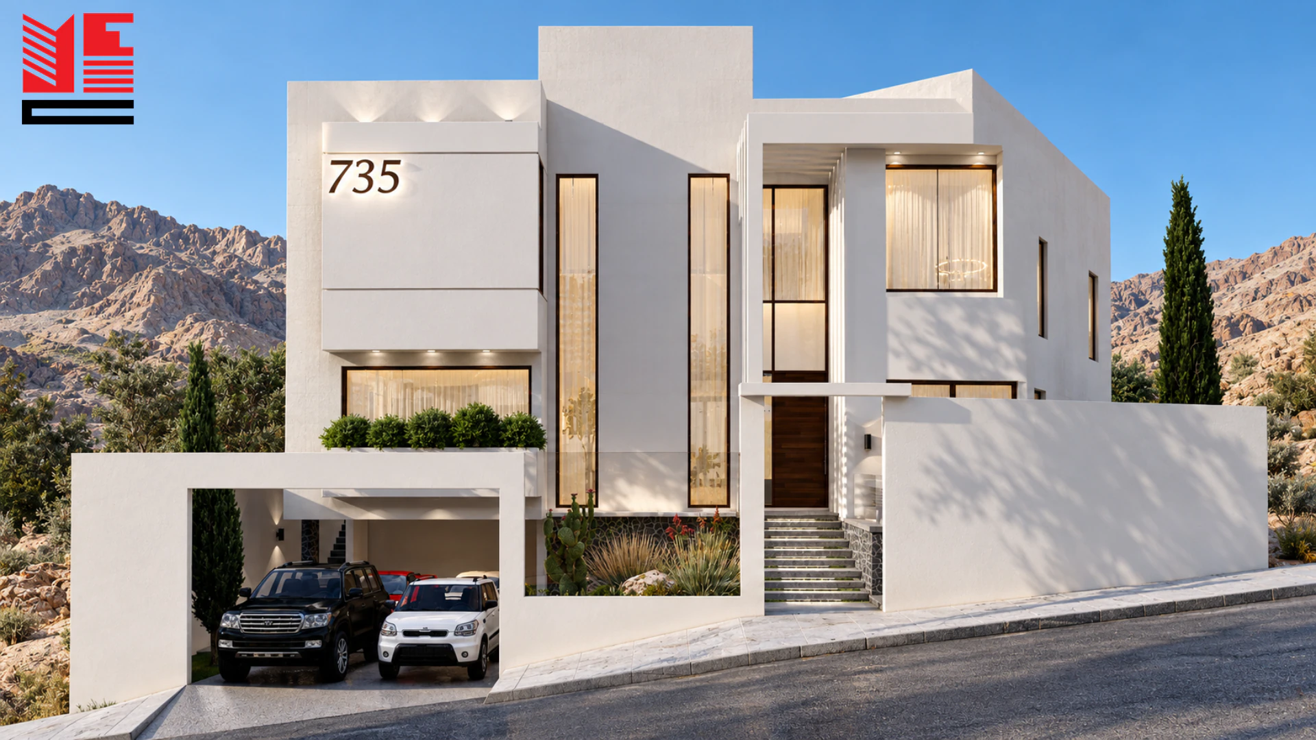 Modern Villa with a Deep Entrance Frame — project view 3