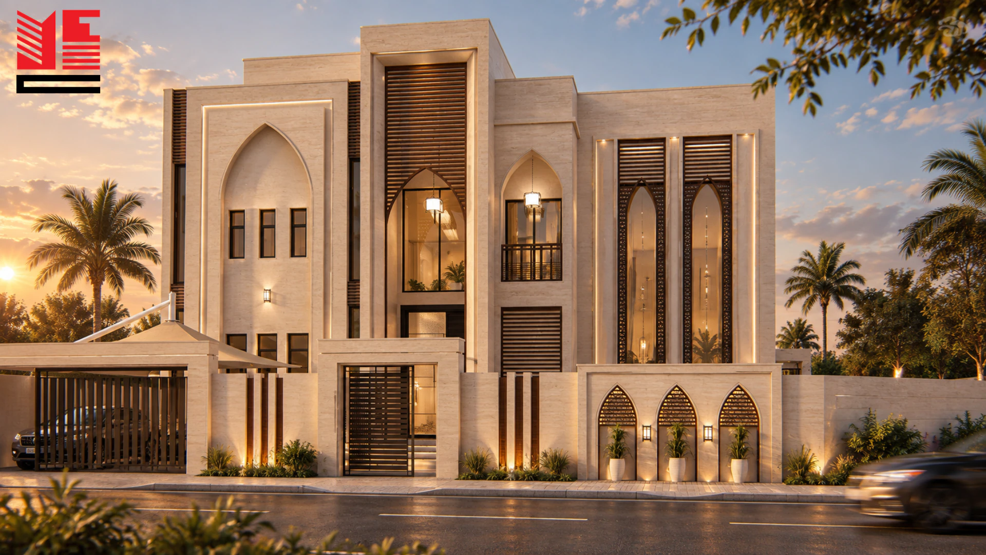 فيلا تقليدية بإطار مدخل حديث — منظر ٣